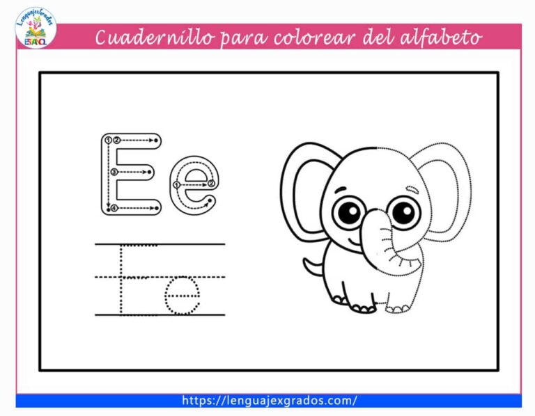 El abecedario para trazar y colorear con dibujos para imprimir